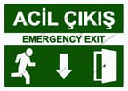 Acil Çıkış Emergency Exıt Uyarı Levhası