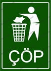 Çöp Uyarı Levhası