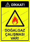 Dikkat! Doğalgaz Çalışması Var! Uyarı Levhası