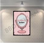 Işıldamaya Devam Et Ayna Retro Ahşap Poster