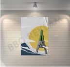 Kaktüs Collage Retro Ahşap Poster