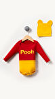 Pooh Görselli Şapkalı 2'li Bebek Badi Kırmızı | 12-18 AY