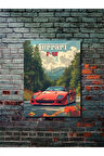 Ferrari F-40, Eşsiz Tasarım Otomobil Posterleri, Özel Tasarım Kağıt Poster