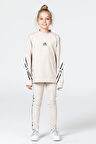 Black One Kız Çocuk Şerit Detaylı Salaş Sweat ve Tayt Spor Takım