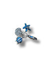 925 AYAR GÜMÜŞ MAVİ DENİZ KAPLUMBAĞA KABUK YILDIZ CHARM