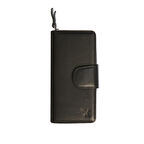 KARALI Siyah Hakiki Deri Kadın Cüzdanı BC486-S