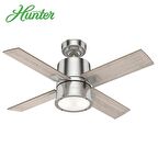 Hunter - Beck Fırçalanmış Nikel - 107 Cm. Aydınlatmalı Uzaktan Kumandalı Tavan Vantilatörü
