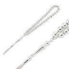 Harem Altın Gümüş Yuvarlak Düz Tesbih