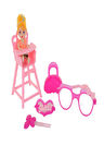 Toys 2456 Cindy Pusetli Mama Sandalyeli ve Aksesuarlı Şık Görünümlü Bebek