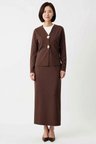 Kadın Büyük Beden Uzun Kollu Düğme Detaylı İnterlok Örme Takım 2XL Rahat Kesim Günlük Modern Şık