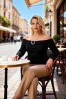 Kadın Büyük Beden Bluz Carmen Yaka Standart Uzun Kol Düz Desen Ribana Örme Kumaş Regular