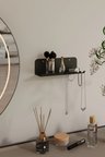 Anahtarlık Modern Metal Antre ve Takı Düzenleyici Duvar Rafı Siyah