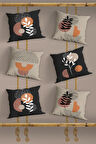 6'lı Modern Tasarım Çift Tarafı Dijital Baskılı, Dekoratif, Koltuk Yastık Kılıfı, Kırlent Kılıfı Seti