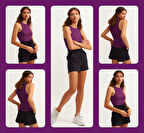 Fitilli Halter Yaka Örme Atlet