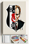 Sayılarla Boyama Seti Numaralı Tuval Fırça Boya 40x50 Cm - Atatürk