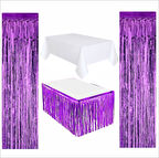 Beyaz Masa Örtüsü, Mor Masa Eteği, 2 adet Mor Arka Fon