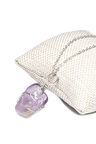Sertifikalı Doğal Ametist Taşı Kolye - Tel Sargılı