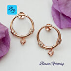 Üçgen Sallantılı Yuvarlak Küpe