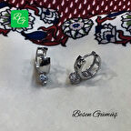 Zirkon İki Taş Sallantılı Halka Küpe