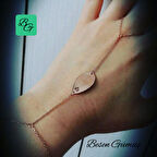 Taşsız Rose Kalpli Damla Plaka Şahmeran