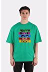 Yeşil %100 Pamuk Bisiklet Yaka Oversize T-shirt Zoro Samurai Wano Kuni Arc