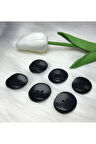 Siyah Oval Düğme 20mm-6 Adet