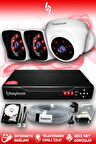 BAYICAM 3 Kameralı Kare 1 İç Kamera Set 100 GB HDD Full HD Gece Görüşlü Güvenlik Kamerası Sistemi