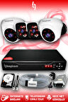 BAYICAM 4 Kameralı Panda 2 İç Kamera Set 1 TB HDD Full HD Gece Görüşlü Güvenlik Kamerası Sistemi
