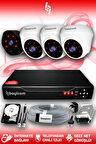 BAYICAM 4 Kameralı Uzay 3 İç Kamera Set 500 GB HDD Full HD Gece Görüşlü Güvenlik Kamerası Sistemi