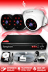 BAYICAM 3 Kameralı Uzay 1 İç Kamera Set 500 GB HDD Full HD Gece Görüşlü Güvenlik Kamerası Sistemi