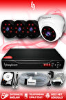 BAYICAM 4 Kameralı Uzay 1 İç Kamera Set 500 GB HDD Full HD Gece Görüşlü Güvenlik Kamerası Sistemi