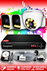BAYICAM 3 Kameralı Zebra 1 İç Kamera Set 500 GB HDD Full HD Renkli Gece Görüşlü Güvenlik Kamerası Sistemi