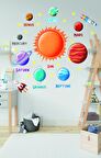 Bizerk Görsel Eğitici Gezegenler Dünya Venüs Mars Saturn Bebek/Çocuk Odası Duvar Kapı Sticker