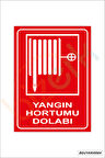Bizerk Görsel Yangın Hortumu Dolabı İSG İkaz Uyarı Levhası 3mm Dekota UV Baskı