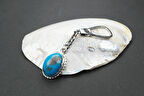 Firuze Taşlı Gümüş Anahtarlık