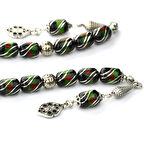 Kapsül Model Çift Çeşmi İşleme Galalith ve Oltu Taşı Zaza Tespih