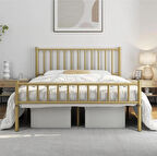 HFT HOME Metal Karyola, Çınar Metal Karyola Siyah Beyaz Gold renk seçenekli, Çift Kişilik