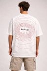 Erkek Bisiklet Yaka Baskılı Kısa Kollu Tişört Streetwear Günlük Basic Pamuklu T-shirt - Beyaz