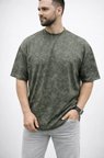 Erkek Premium Tişört OSY Yumuşak Dokulu Yıkamalı Oversize T-Shirt - Haki