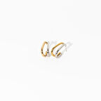 Biem İki Renkli Dikdörtgen Çelik Küpe