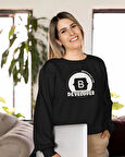 Yazılımcılara Özel Bootstrap Developer Baskılı, Unisex, Sıfır Yaka Regular Sweatshirt
