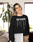 Yazılımcılara Özel Devops Baskılı, Unisex, Sıfır Yaka Regular Sweatshirt