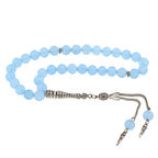 ​Doğaltaş Metal Püsküllü Mavi Yeşim Taşı Tesbih