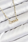 Pirinç Zirkon Taşlı Messika Model Ezme Zincir Gold Renk Kadın Kolye