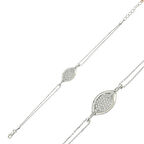 Gümüş Beyaz Taşlı Kadın Bileklik