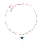 Gümüş Rose Mavi Kutup Yıldızı Halhal