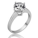 Gümüş Tek Taş Kadın Yüzük