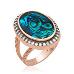 Gümüş Rose Okyanus Sedef Kadın Yüzük