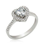 Gümüş Kalpli Kadın Yüzük