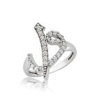 Gümüş Elif Vav Kadın Yüzük